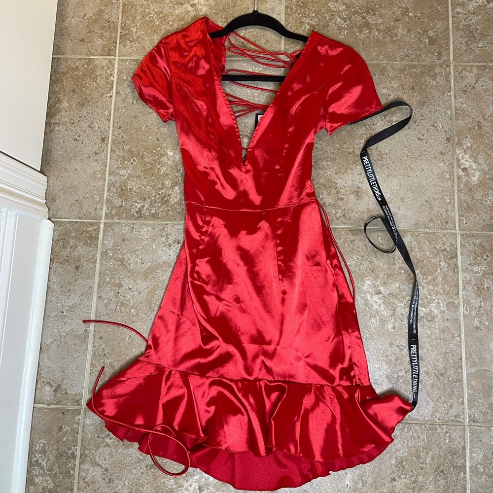 Red PLT Satin Dress